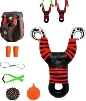 1 PCS Slingshot for Adults, 2 Types of Anti-Frozen Bands for Dual Purpose, 4 in 1 Maganetic Bag