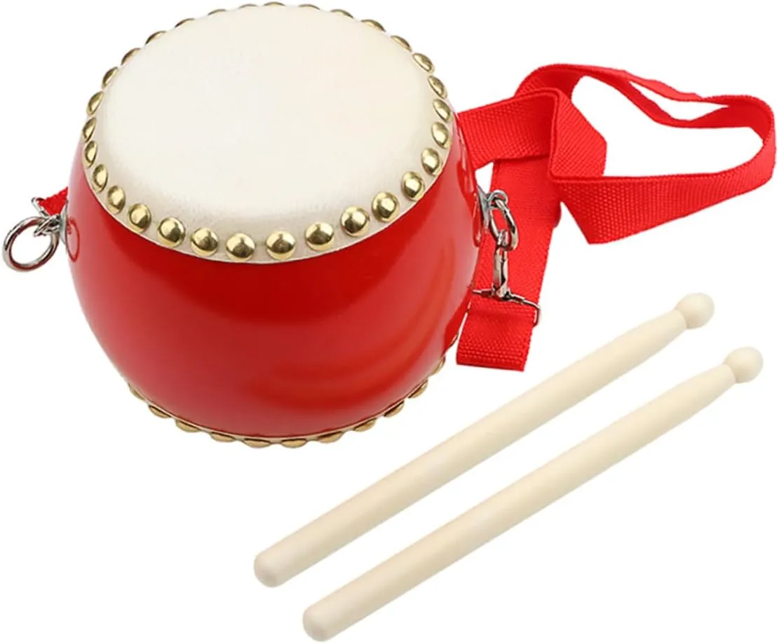 1 Set Musical Drum for Musical Instruments Hand Percussion Instrument Educational Music Percussion Music Drum Wooden Red