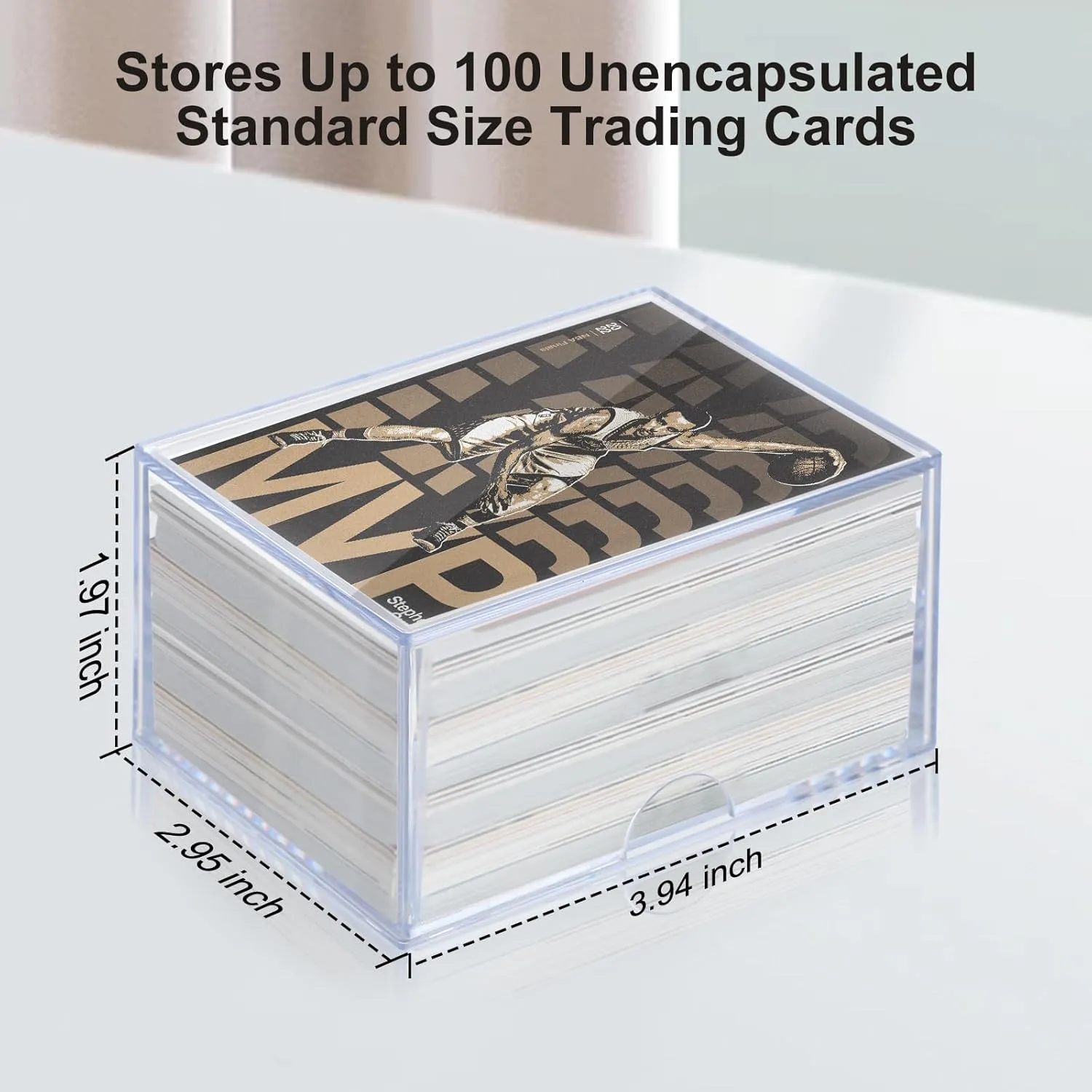 10-Pack 100-Count Deck-Case Card-Box - 2 Piece Trading Card Storage Box, Trading Deck Boxes, Clear Case Collection Storage Box for Gaming, Sports, Baseball, Playing