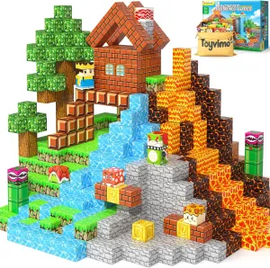 100PCS Magnetic Blocks Magnetic Building Blocks Sensory Toys for Kids Ages 3-5 6-8 8-12 Kids Game Toys for 3  Year Old Boys & Girls, 3 4 5 6 7 8 9 10 Year Old Boy Birthday Gifts