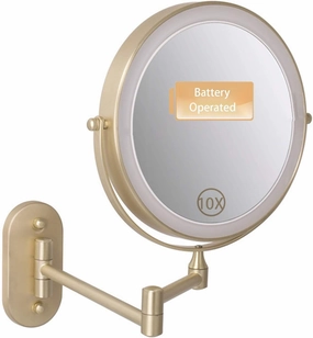 10x Magnification Vanity Mirror with 3 Selectable Color Settings, Wall Mounted Makeup Mirror - 360°Swivel and Extendable Bathroom Mirror Touch Control Shaving Mirrors