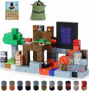115PCS Magnetic Blocks - Building Toys for Boys Girls 3 , with 20 Unique Patterns, Lava Rivers, Volcanoes, & Dragons, STEM Sensory Toys for Kids Boys Girls Ages 3 4 5 6 7 8 9 Birthday Gifts
