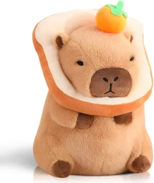 12 Inch Cute Capybara Plush Kawaii Soft Capybara Plush Doll Pillow with Bread Capybara Stuffed Aniamls Toys for Girls Kids Adults Birthdays Valentines Gift (Capybara Stuffed Animals)