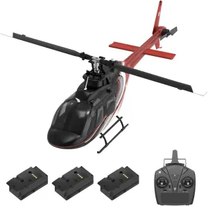1/27 Scale Bell 206 2.4G 6CH Brushless Direct-Drive 6G Flybarless RC Helicopter Model with Optical Flow Positioning for Adults (RTF Version/Mode1/Mode2)
