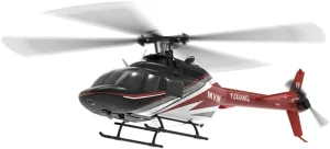 1/27 Scale RC Helicopter, Bell 206 2.4G 6CH Brushless Direct-Drive 3D/6G Flybarless Airplane Model, Remote Control Helicopter Model with Optical Flow Positioning   Battery