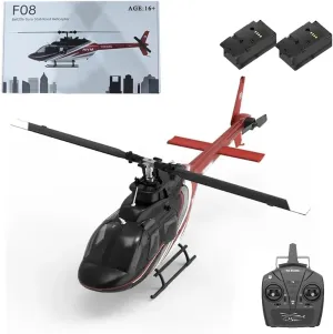 1/27 Scale RC Helicopters for Adults, YU Xiang F08 Bell 206 2.4G 6CH Brushless Remote Control Helicopter Model with Flight Stability & Flow Positioning (RTF Version/Mode1/Mode2)