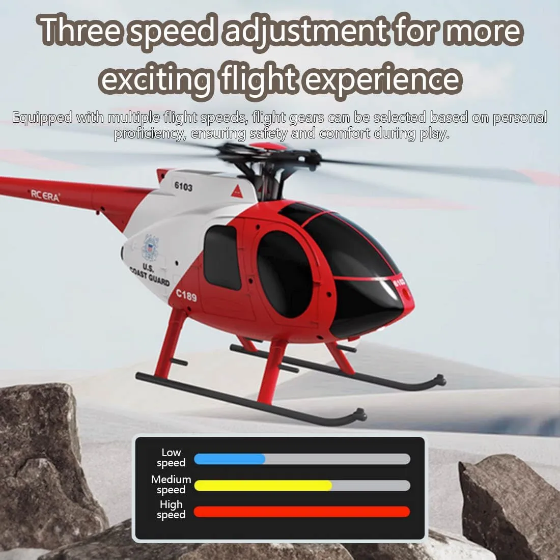 1/28 RC Helicopter for Adults, RC ERA C189 MD500 Little Bird Aircraft Model, 2.4G 4CH Single-Rotor Remote Control Helicopter with One-Key Takeoff/Landing