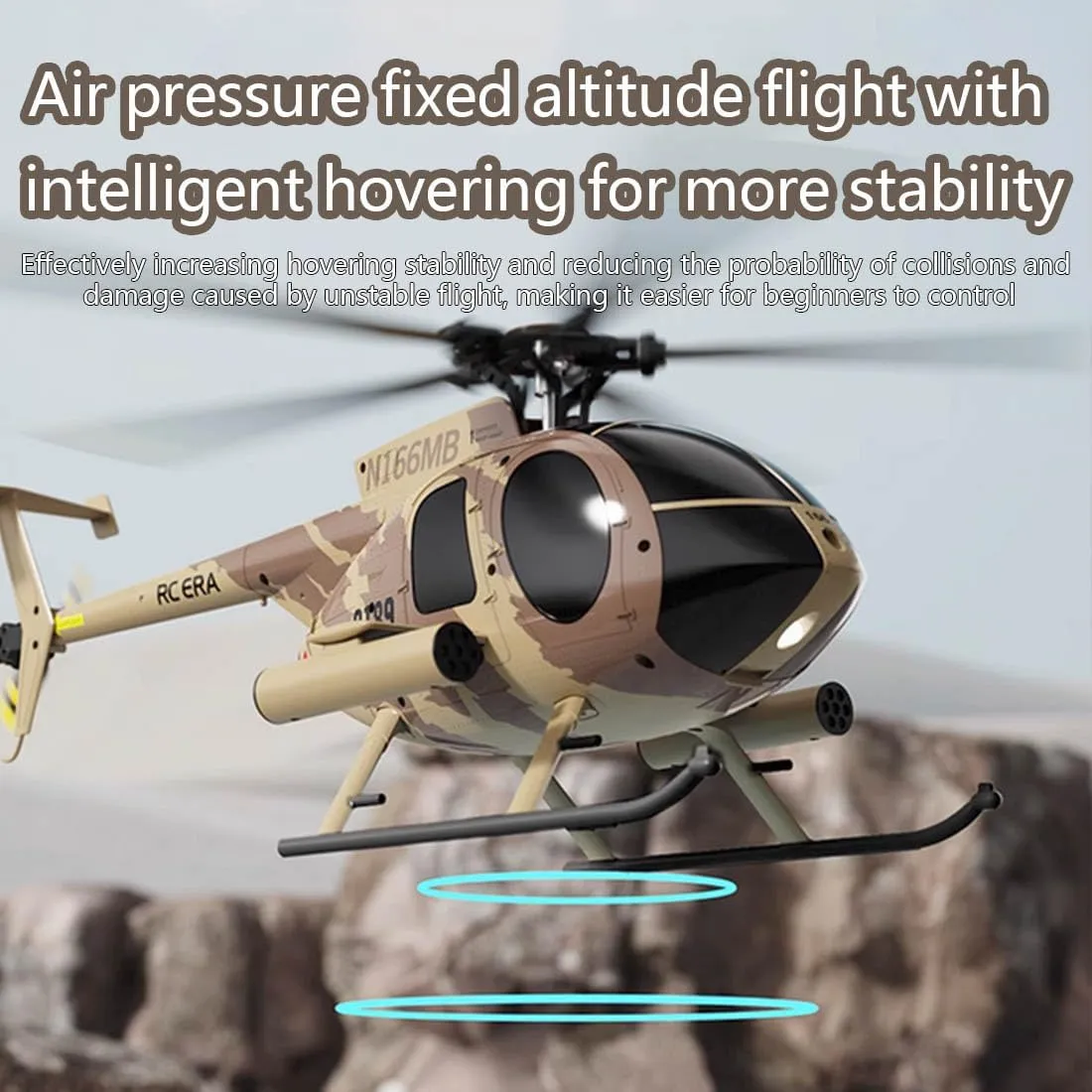 1/28 RC Helicopter for Adults, RC ERA C189 MD500 Little Bird Aircraft Model, 2.4G 4CH Single-Rotor Remote Control Helicopter with One-Key Takeoff/Landing