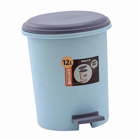 12L Kitchen Trash Can, Large Capacity Garbage Can Step Open Waste Bin with Lid and Foot Pedal for Home Kitchen Garage Apartment Office Bedroom Bathroom (Blue)