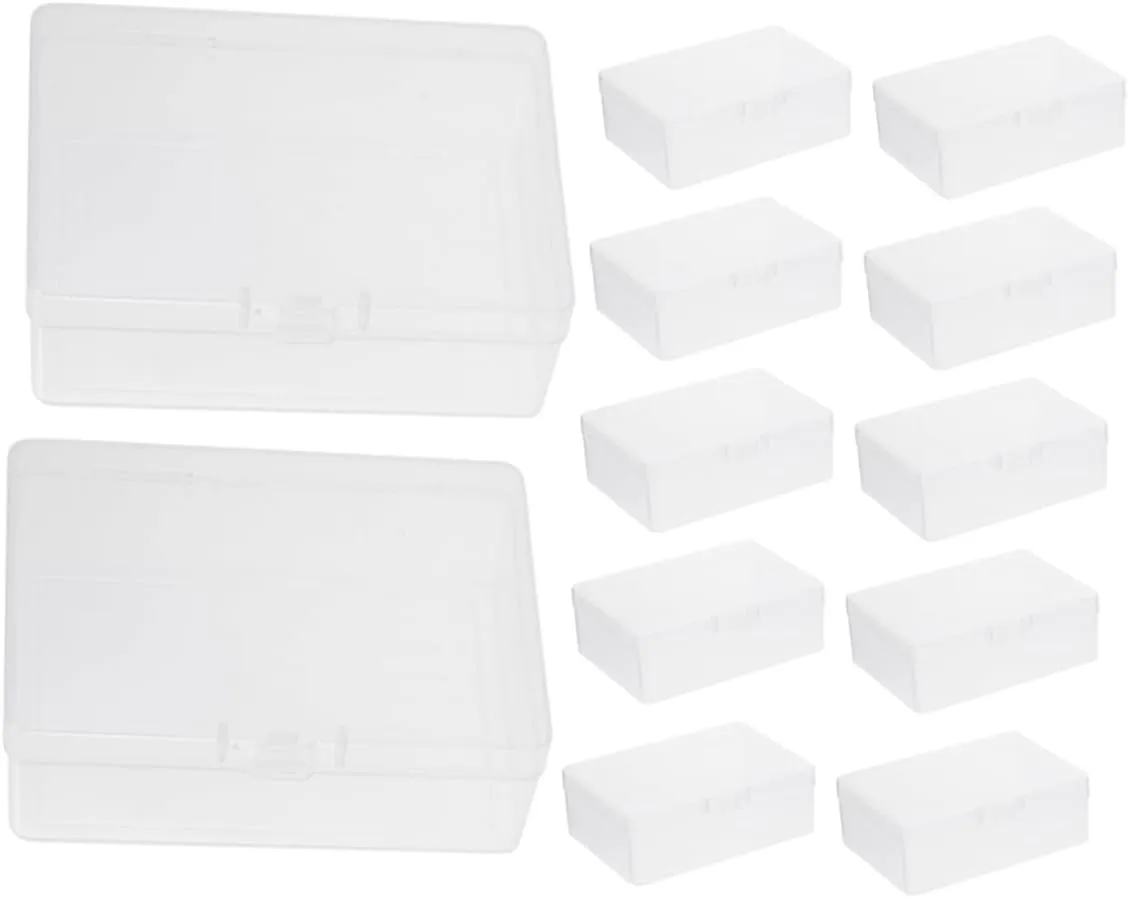 12pcs Clear Card Organizer Box Stackable Storage Containers for Trading Cards Business and Crafts for and Organization
