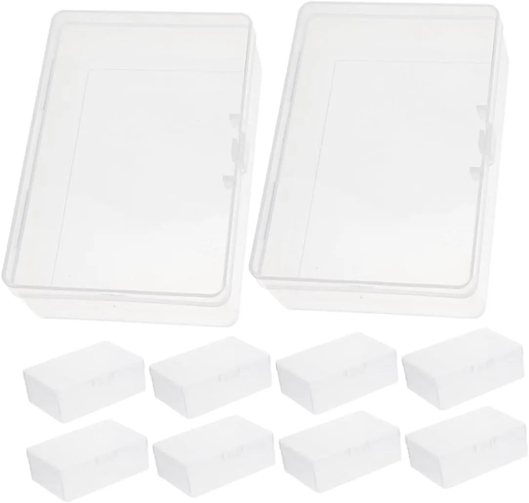 12Pcs Clear Plastic Card Storage Boxes Space Saving Organizers for Game Cards Business Cards and Trading Cards Material for Travel and Daily Use
