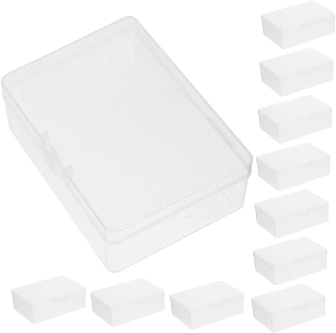 12pcs Clear Plastic Card Storage Boxes Stackable Gaming Card Deck Cases Organizers Scrapbooking Supplies