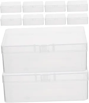 12pcs Clear Plastic Trading Card Storage Box Compact Stackable Case for Business Cards and Accessories Material for Travel and Organization