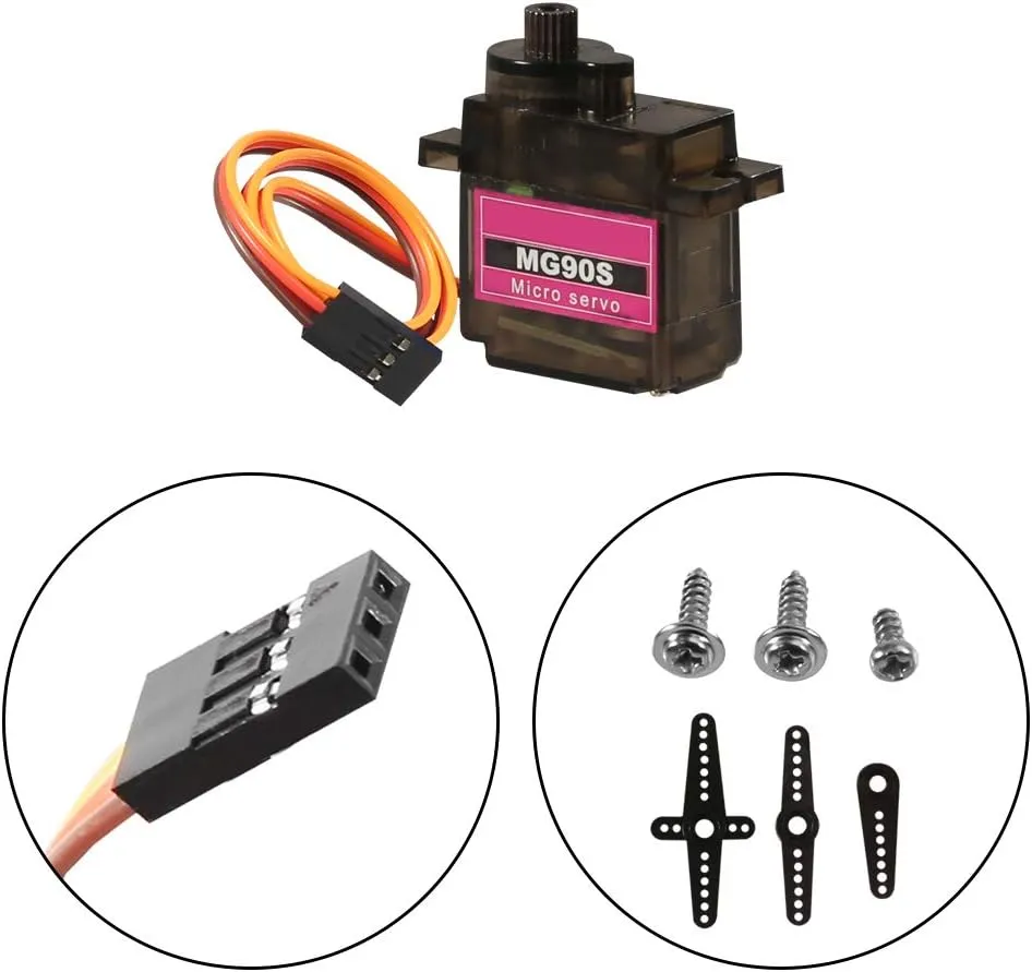 12PCS MG90S Servo Micro 180° 9G Servo Motor Geared Micro Servo Motor 9G Smart Robot Compatible with Raspberry Pi Project Car Helicopter Airplane Boat (180 Rotating)