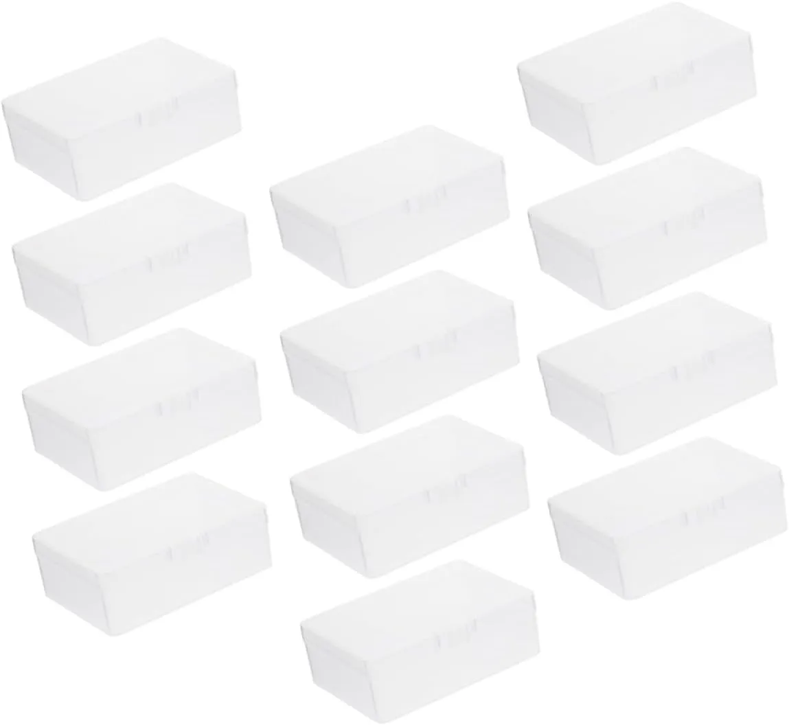 12pcs Transparent Card Organizer Box Clear Plastic Storage Case for Stackable Design for Secure