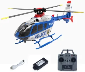 1/36 C123 Rc Simulation Helicopter Model Ec135 Single Paddle Aileron Free Airplane Dual Brushless Direct Drive 3D Aircraft Toy