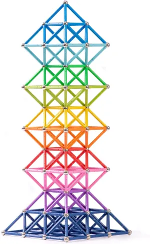 145pcs Magnetic Toys, 2.3" Building Sticks Set for Kids, Magnet Game, 10 Colors