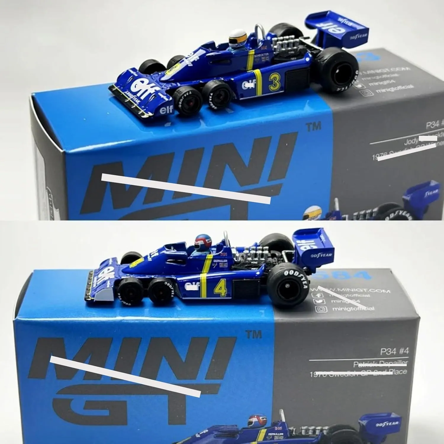 1/64 Alloy Racing Car P34 584#4 583#3 Model for Tyrrell1976 PatricDepailler Place Car Adult Collection Vehicle Model Gift (P34#3)