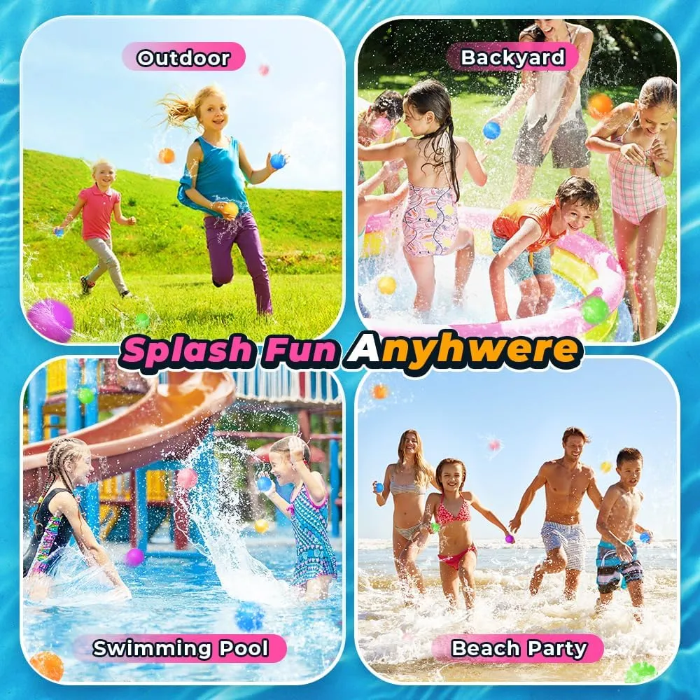 16Pcs Reusable Water Balloons - Pool Toys for Boys & Girls, Beach Outdoor Activities for Kids Ages 3-12, Summer Water Toys