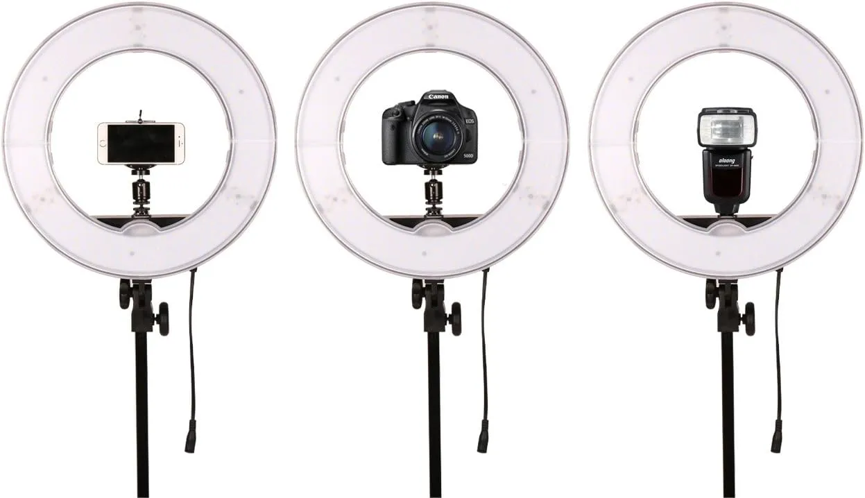 18 inch 65W LED Ring Light Mirror Make Up Beauty Light Studio Video Light Photography Lighting with Stand Bag for Portrait Selfie,Wedding Photography, Night Video,YouTube, Camera/Phone Video