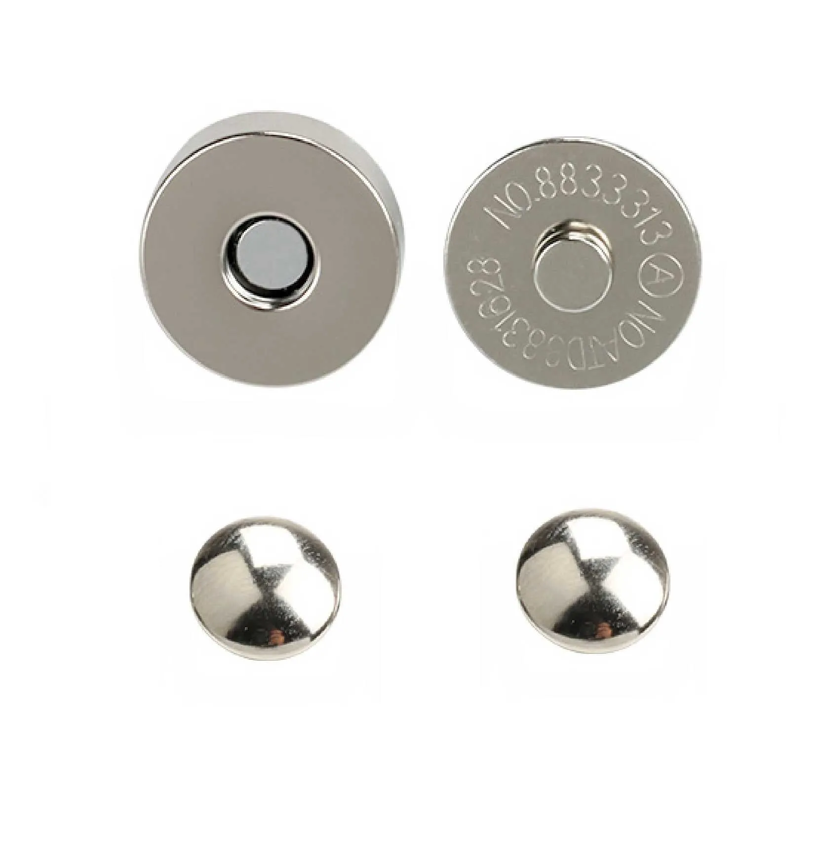 18x4.5mm Double Rivet Magnetic Snaps (50-sets)