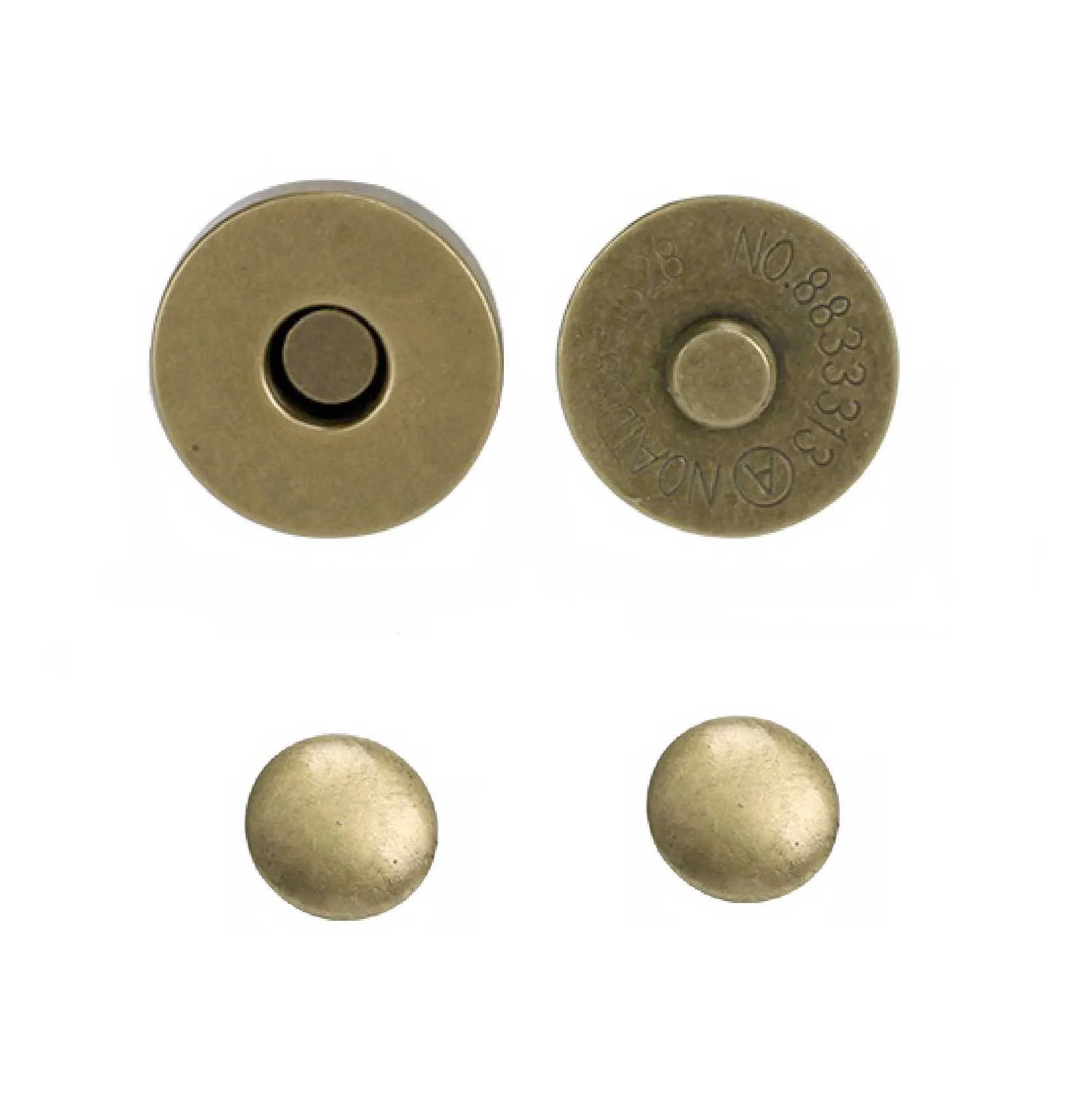 18x4.5mm Double Rivet Magnetic Snaps (50-sets)