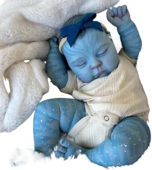 19 Inches Realistic Vinyl Avatar Baby Doll Soft Cloth Body Vinyl Reborn Baby Dolls Sleeping Newborn Baby Toy for Kids Ages 3  Girl/Boy Gift