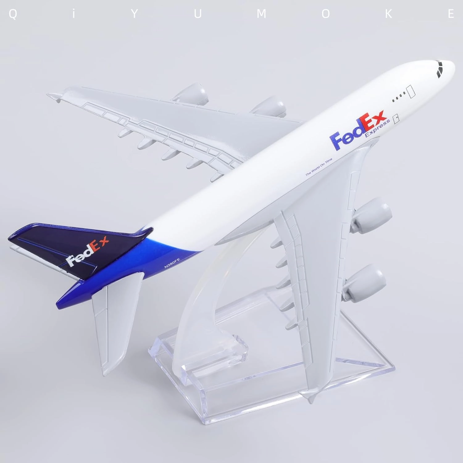 1/400 A380 Model Plane for FedEx Diecast Metal Airplane Model kit for Airbus A380 (5.5-inch L) with Display Plane Stand for Adults Airplane Toy Aviation Gift or Desktop Collection