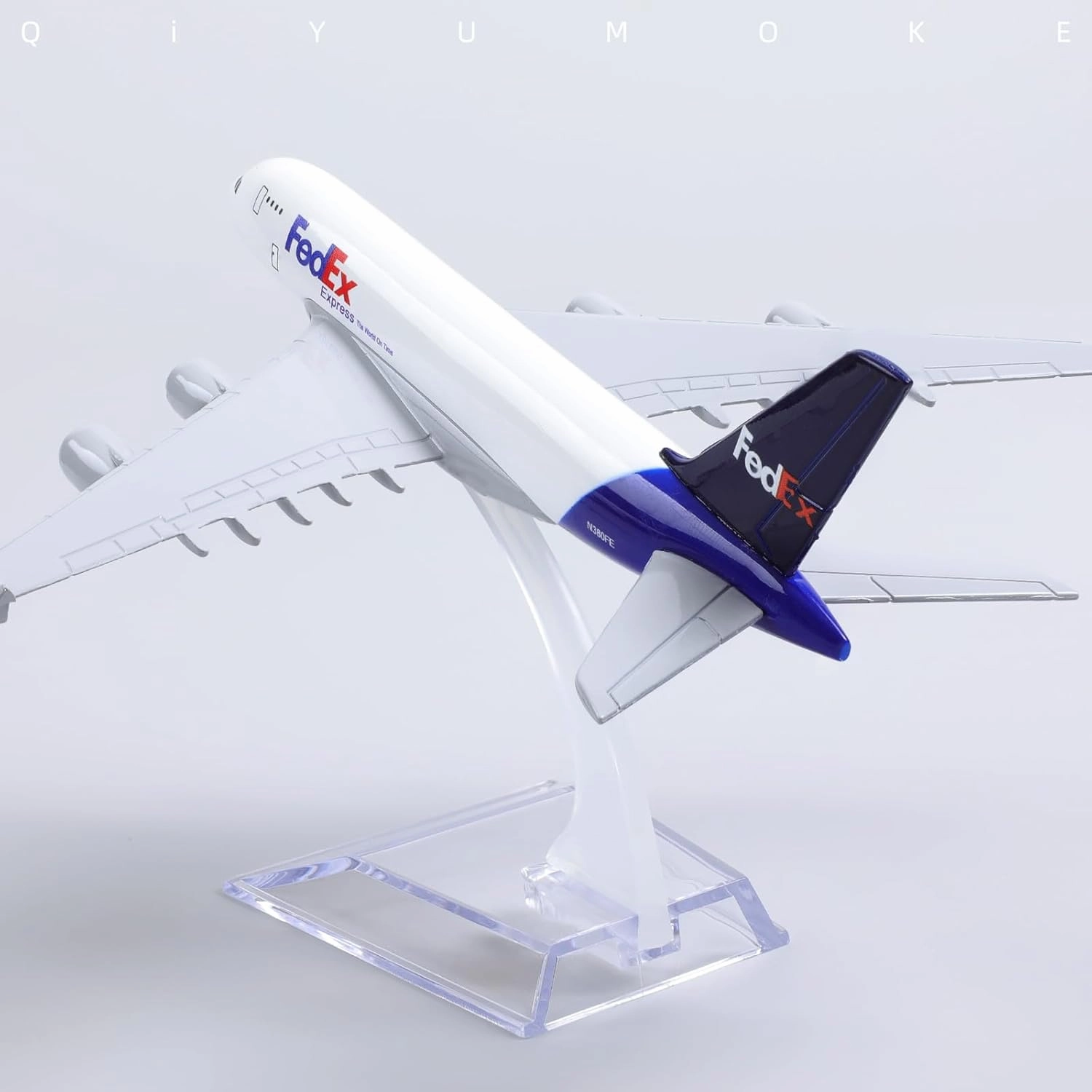 1/400 A380 Model Plane for FedEx Diecast Metal Airplane Model kit for Airbus A380 (5.5-inch L) with Display Plane Stand for Adults Airplane Toy Aviation Gift or Desktop Collection
