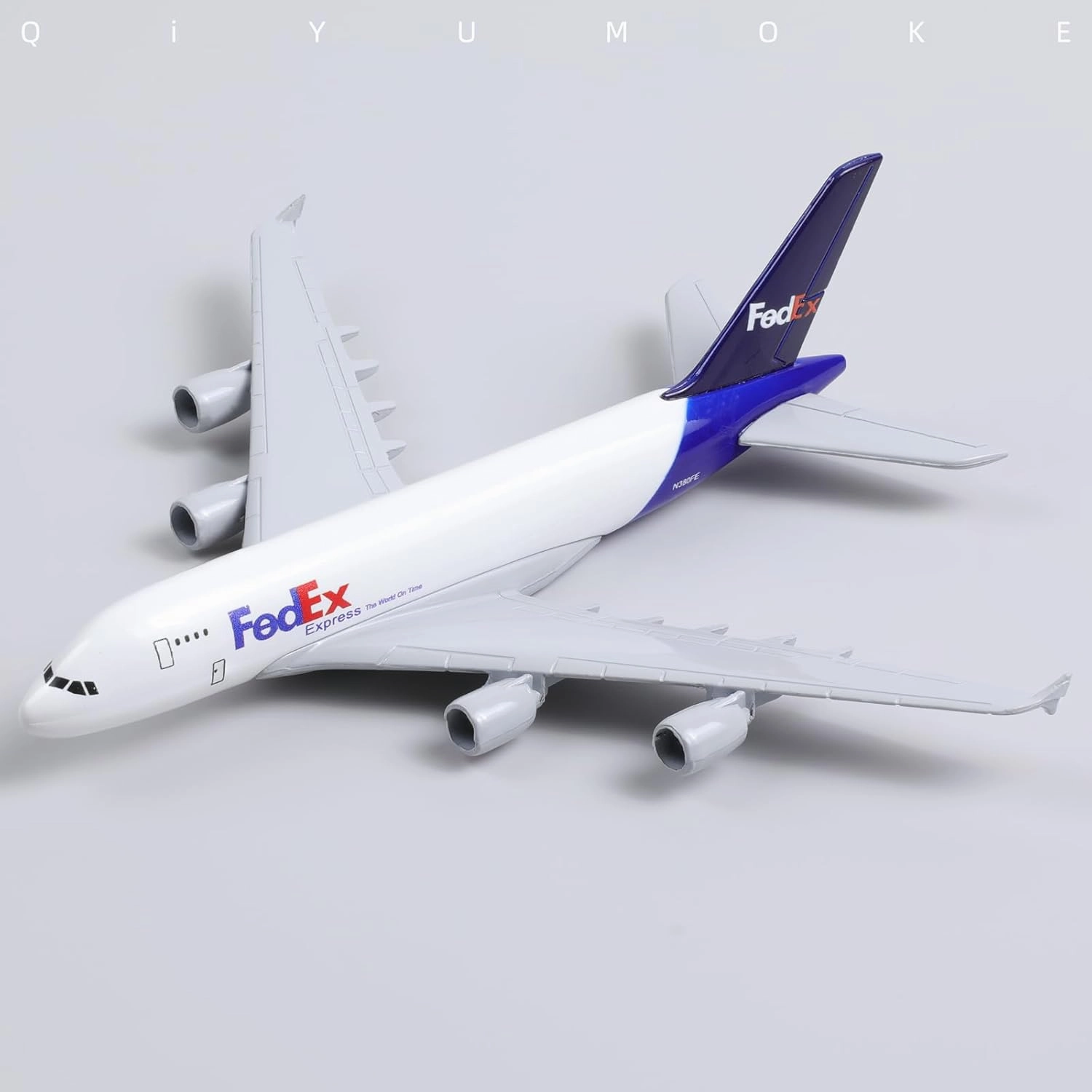 1/400 A380 Model Plane for FedEx Diecast Metal Airplane Model kit for Airbus A380 (5.5-inch L) with Display Plane Stand for Adults Airplane Toy Aviation Gift or Desktop Collection