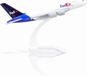 1/400 A380 Model Plane for FedEx Diecast Metal Airplane Model kit for Airbus A380 (5.5-inch L) with Display Plane Stand for Adults Airplane Toy Aviation Gift or Desktop Collection