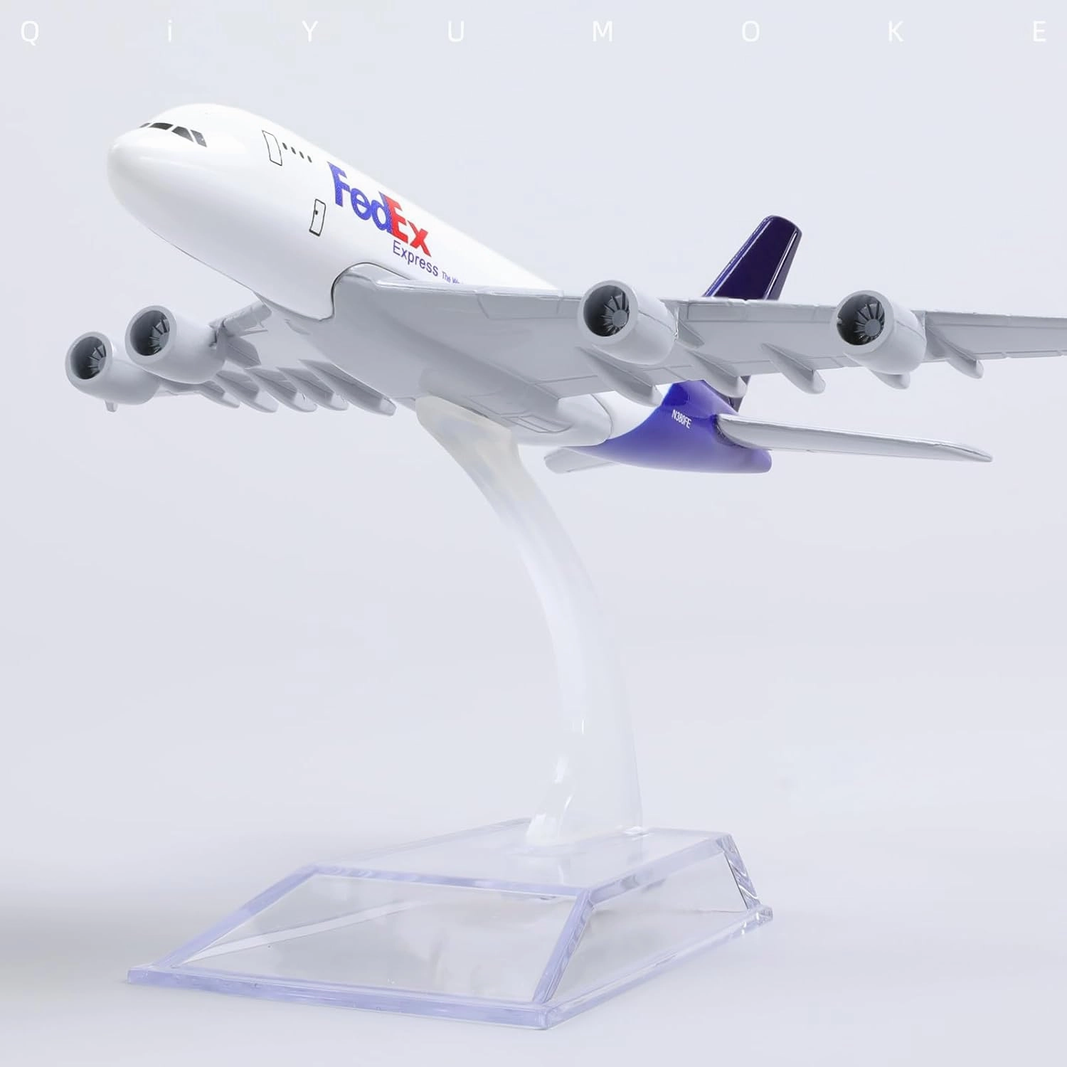 1/400 A380 Model Plane for FedEx Diecast Metal Airplane Model kit for Airbus A380 (5.5-inch L) with Display Plane Stand for Adults Airplane Toy Aviation Gift or Desktop Collection