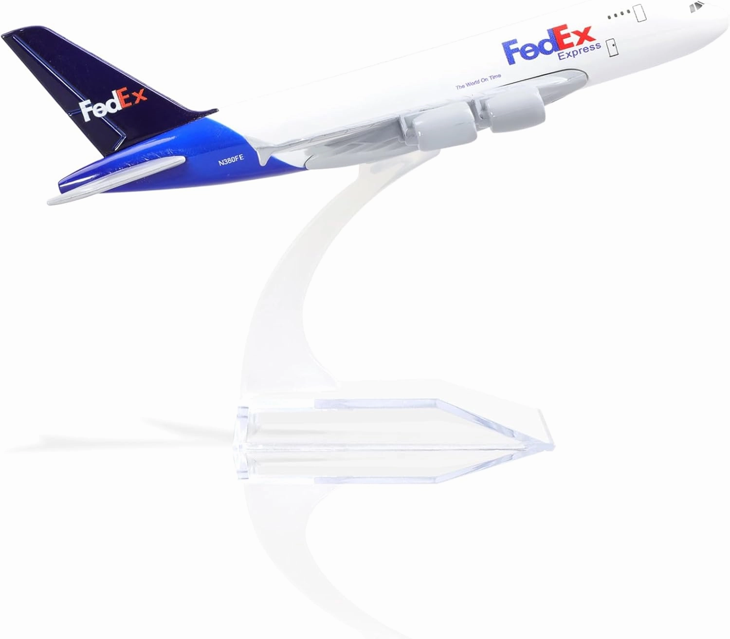 1/400 A380 Model Plane for FedEx Diecast Metal Airplane Model kit for Airbus A380 (5.5-inch L) with Display Plane Stand for Adults Airplane Toy Aviation Gift or Desktop Collection