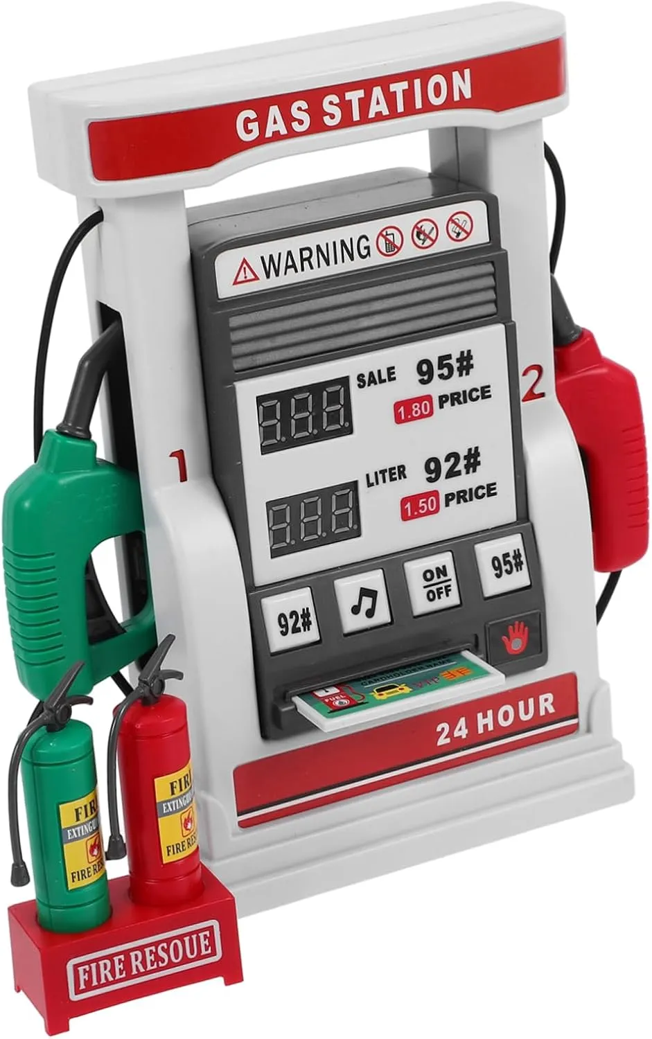 1set Gas Station Toy Model Assembly Gas Station Simulation Dual Digital Display for Boys and Girls Educational Playset for Hand-Eye Coordination Safe Rounded Edges Reusable Fun