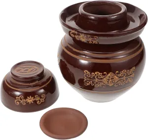 1Set Pickled Vegetable Jar Jin Capacity Thickened Sichuan Kimchi Storage Tank for Home Restaurant Use Airtight Sealing for Fermenting Preserving Foods