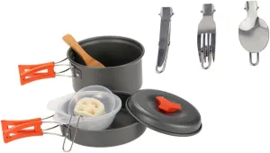 1set Portable Camping Cookware Non-Stick Cooking Utensils for Hiking Picnics Compact Outdoor Cookware Kitchen Essentials Easy to Clean for Camping Adventures