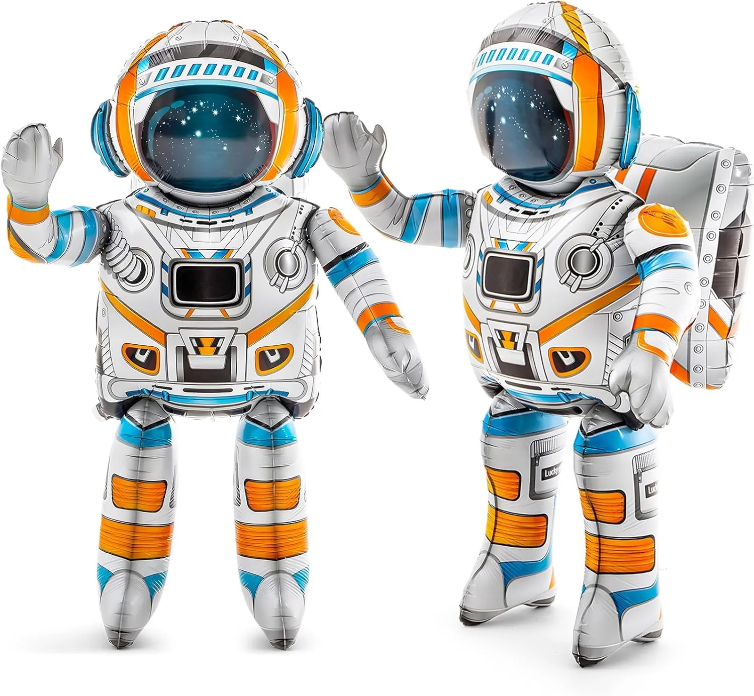2 Pack 53 Inch 4d Standing Inflatable Spaceman Astronaut Balloons, Large Inflatable Astronaut Toys Outer Space Balloon Party Decorations for Galaxy Planet Theme Birthday Party Supplies