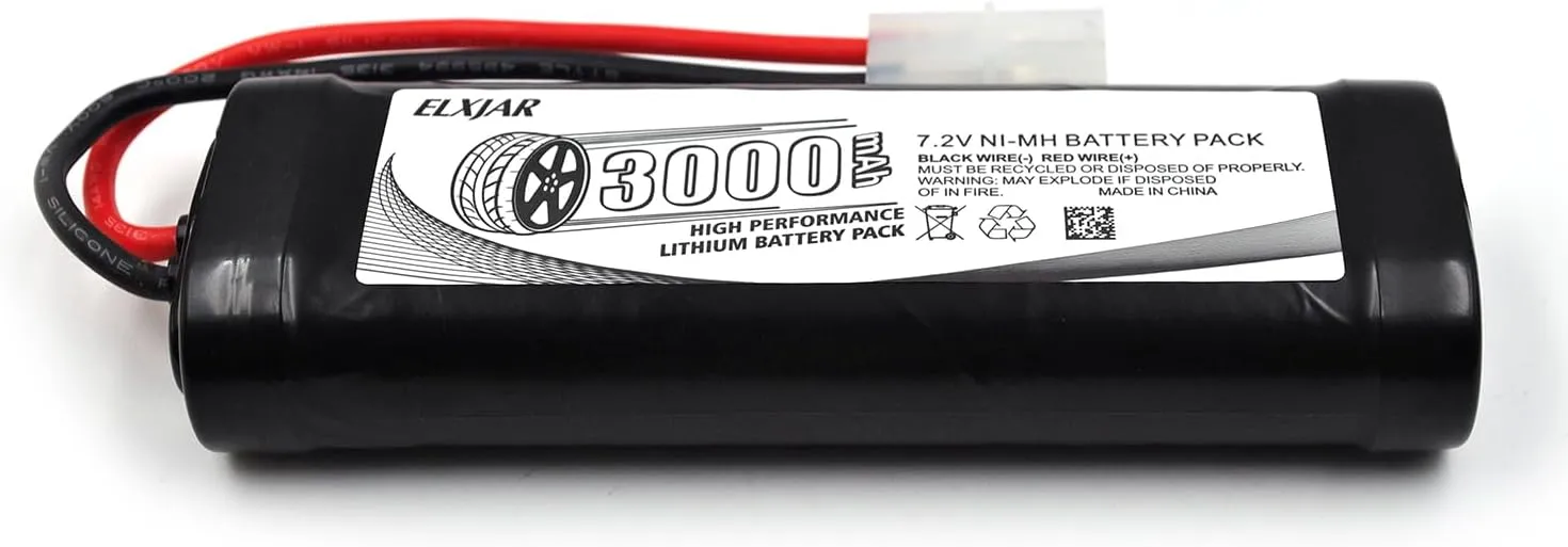 (2-Pack) 7.2V 3000mAh NiMH Battery with Tamiya Connector and Balance Charger for RC Car Airplane Helicopter Quadcopter FPV UAV Remote Control Models