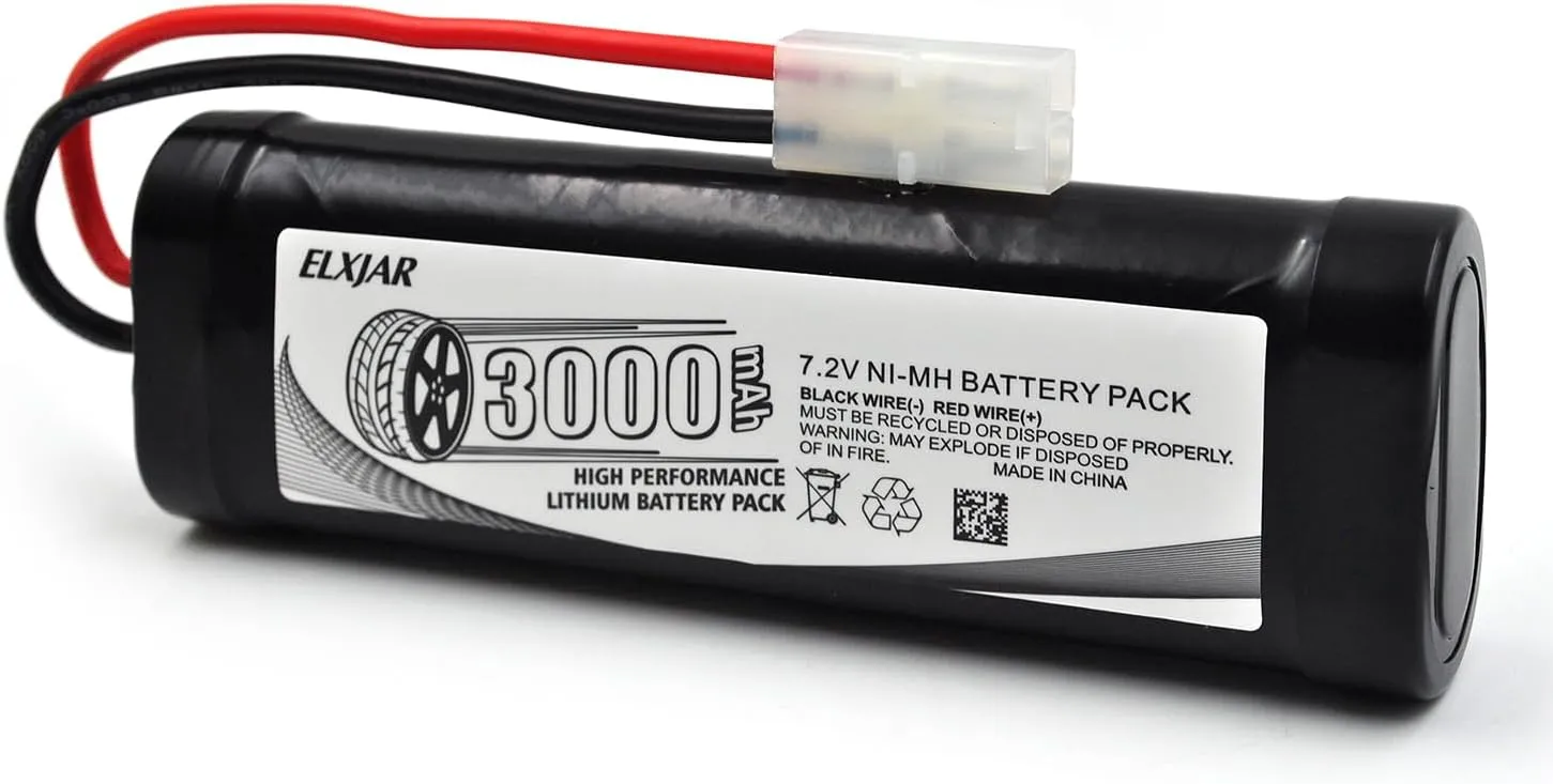 (2-Pack) 7.2V 3000mAh NiMH Battery with Tamiya Connector and Balance Charger for RC Car Airplane Helicopter Quadcopter FPV UAV Remote Control Models
