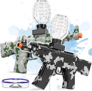 2 Pack Splat Gun Electric Toys Gun with Gel Ball Blaster,AKM-47 Splatter Ball Gun for Outdoor Activities-Fighting Shooting Team Game, Ages 15 (Double Gel Guns)
