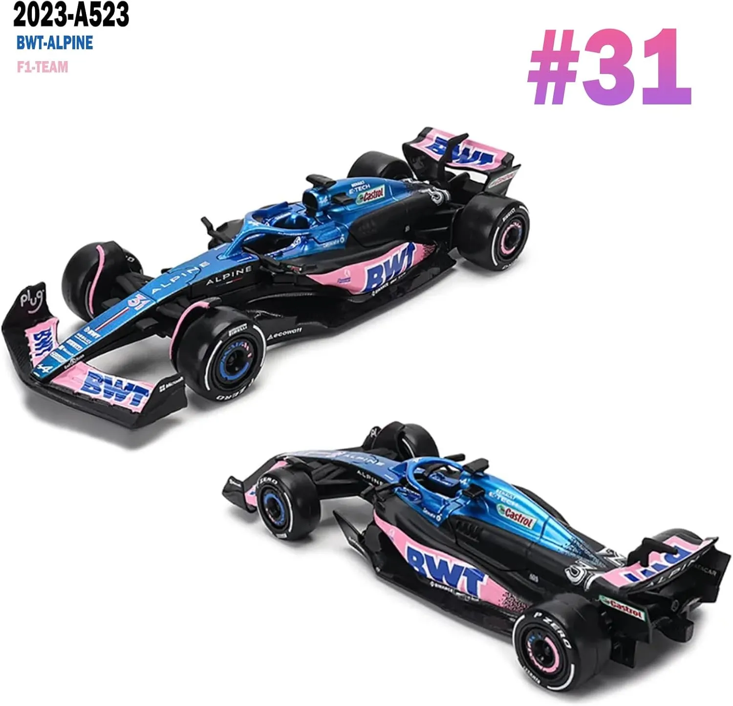 2023 1/43 F1 Team A523#31 E.Ocon Alloy Racing Car Model for BWT-Alpine Die Cast Adult Collection Cars Gift