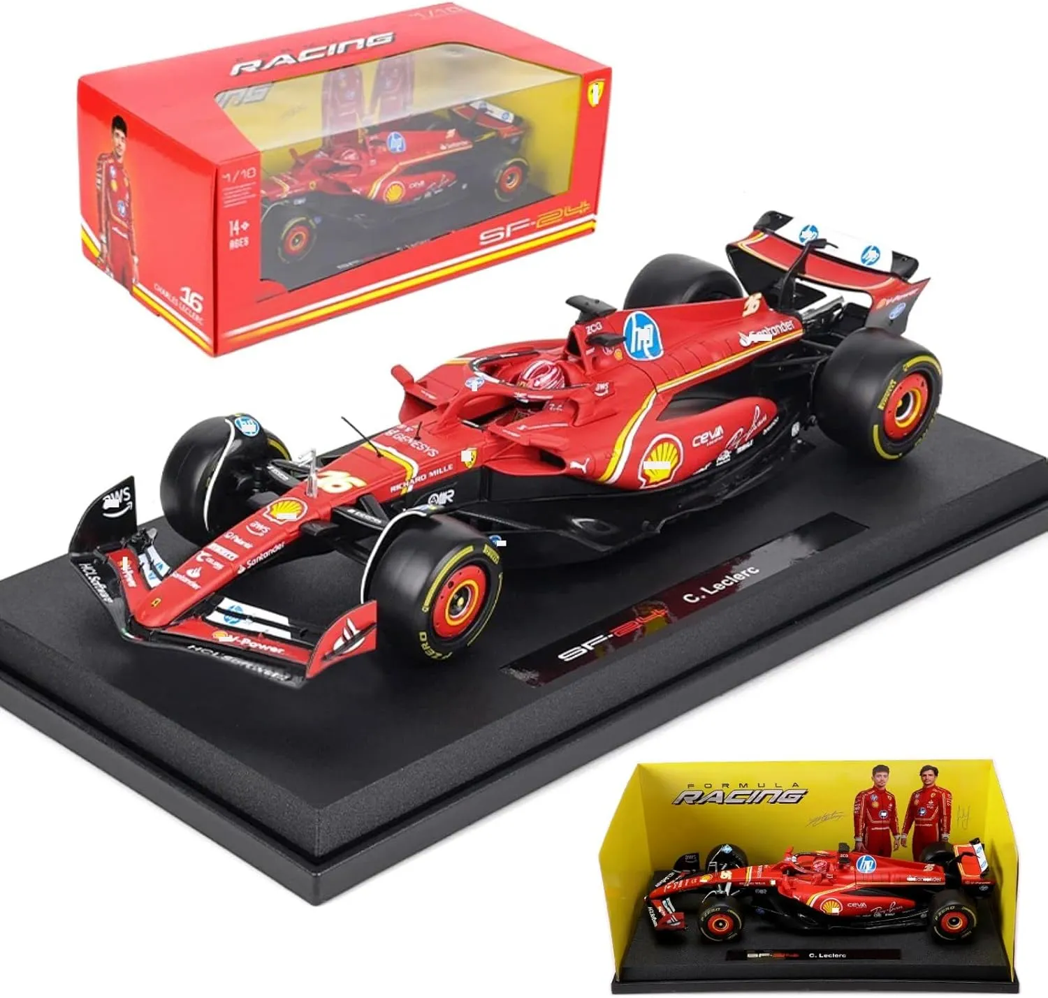2024 New 1/18 F1 SF24#16 Leclerc Racing Car Model for Ferari Diecast Adult Formula One Collection Gift