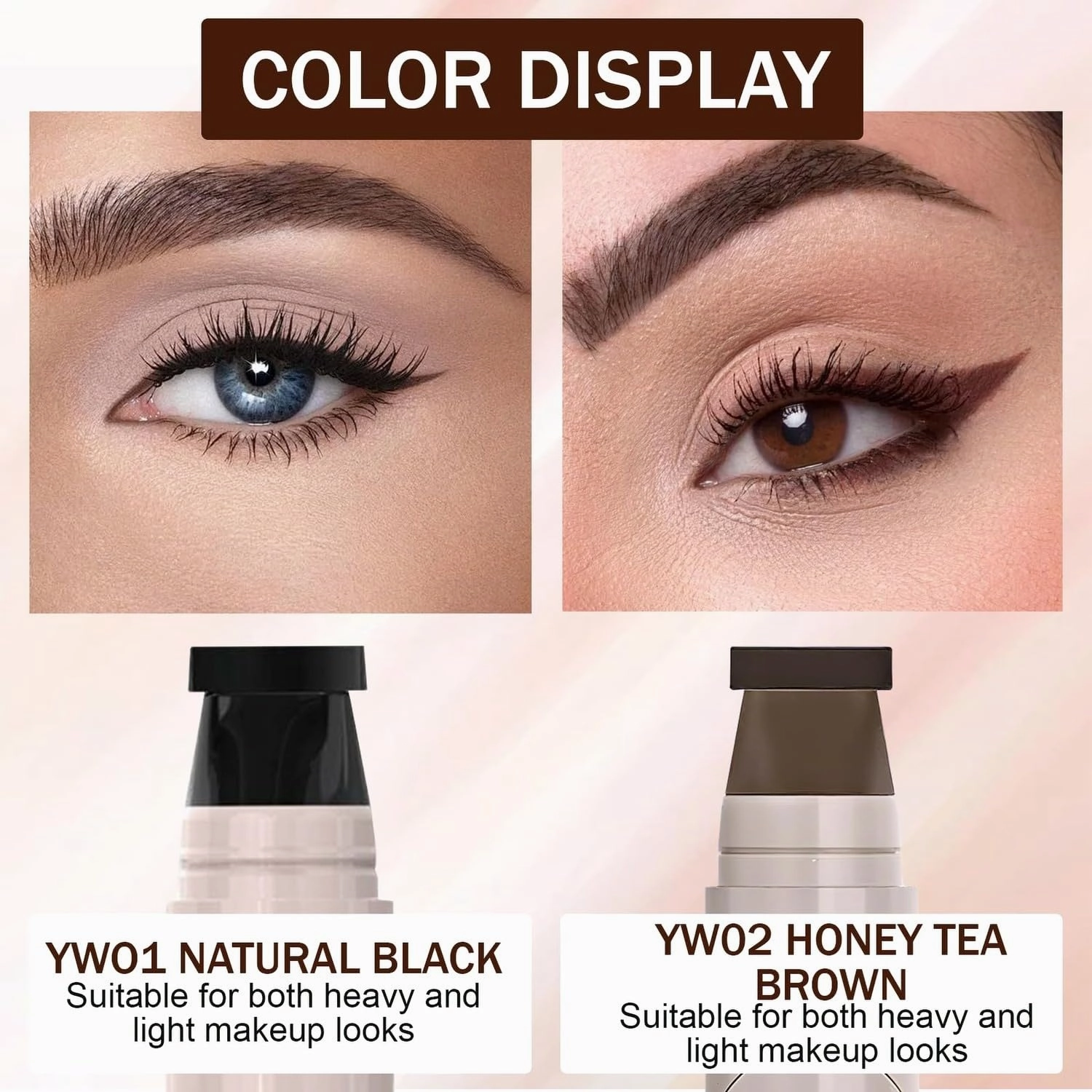 2025 New Foldable Eyeliner Stamp Set, Waterproof Smudge-Proof Gel Eye Liner Pen for Perfect Wing Cat, Beginner-Friendly​ (Black   Brown)