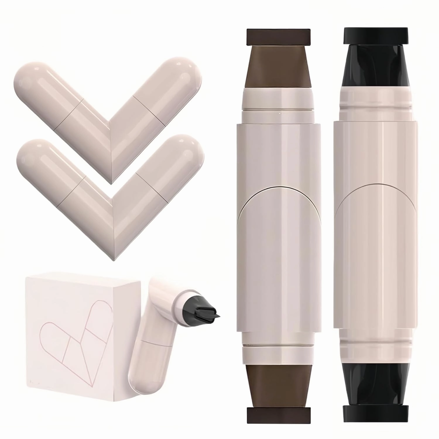 2025 New Foldable Eyeliner Stamp Set, Waterproof Smudge-Proof Gel Eye Liner Pen for Perfect Wing Cat, Beginner-Friendly​ (Black   Brown)