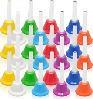 24 Pcs 8 Note Metal Hand Bells for Kids Christmas Kids Hand Bells Musical Handbells Baby Music Toy Percussion Instrument for Toddlers Children's Day Family Activity School and Classroom