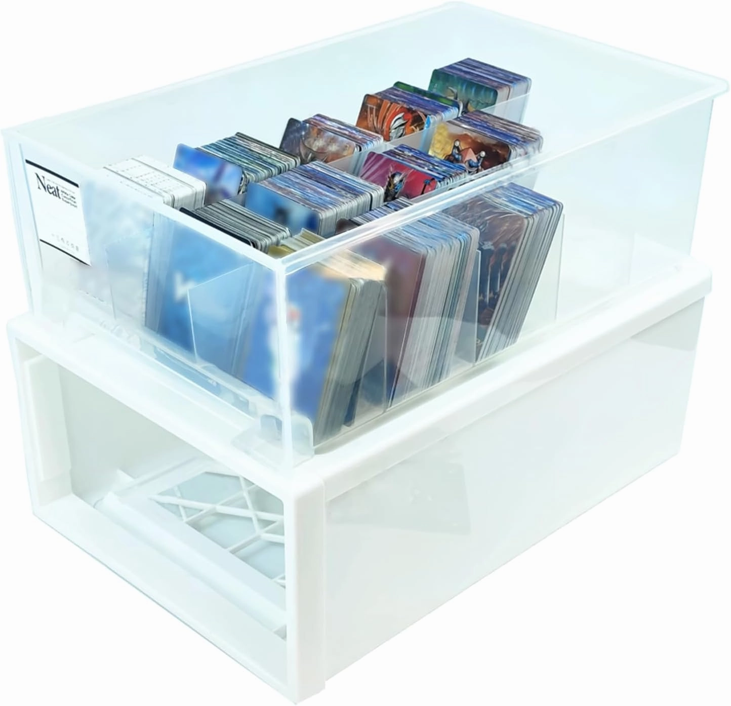 2400-Capacity Trading Card Storage Box Plastic- Stackable, Multi-Compartment Organizer for MTG,Loose Trading Card,and Sports Cards - Easy Sorting & Storage Solution