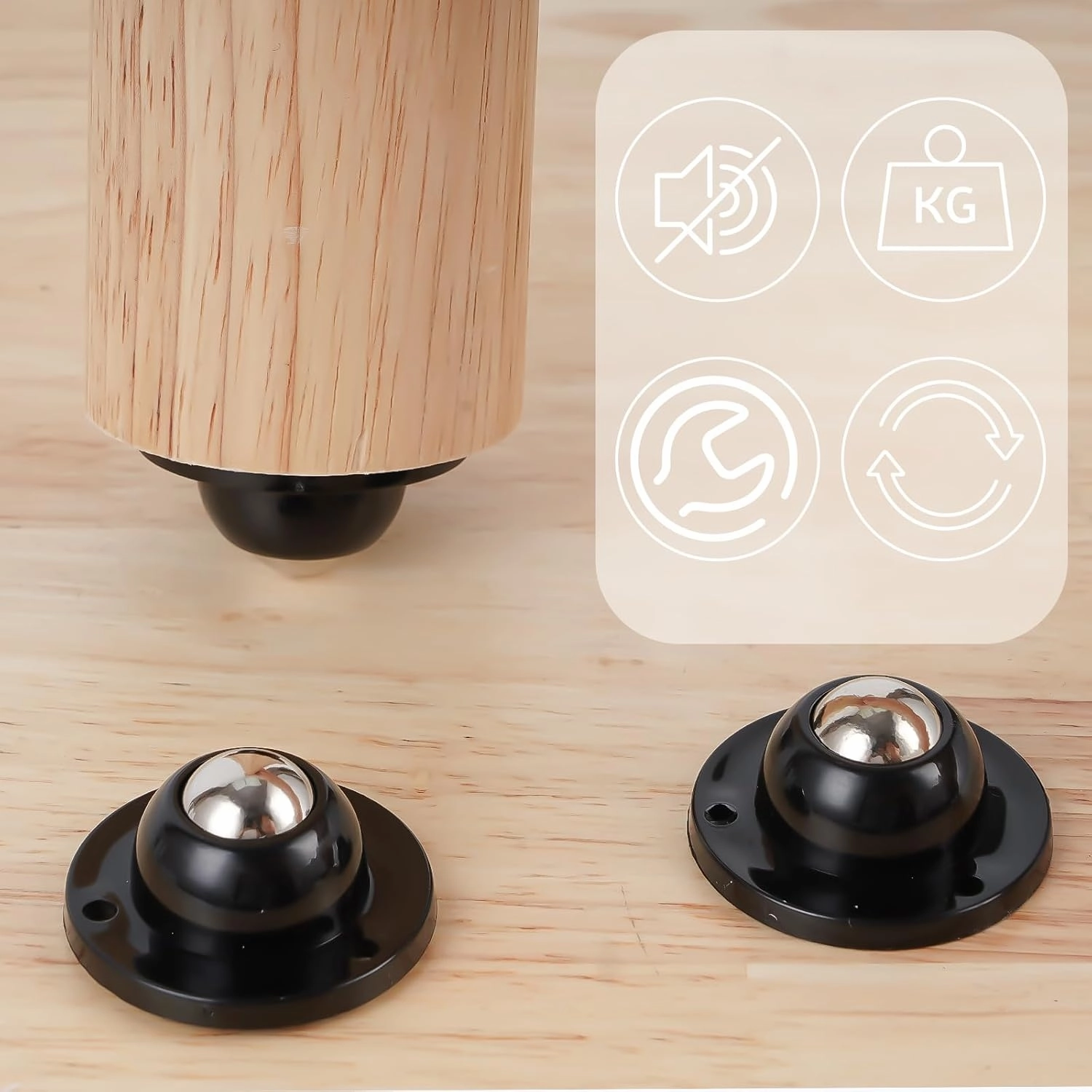 25 Pack Self Adhesive Caster Wheels for Furniture with Storage Bag, Load Capacity 28LBS Per Wheel, Stainless Steel 0.8" Low Profile Swivel 360° Rotating Adhesive Caster Wheels for Furniture Legs
