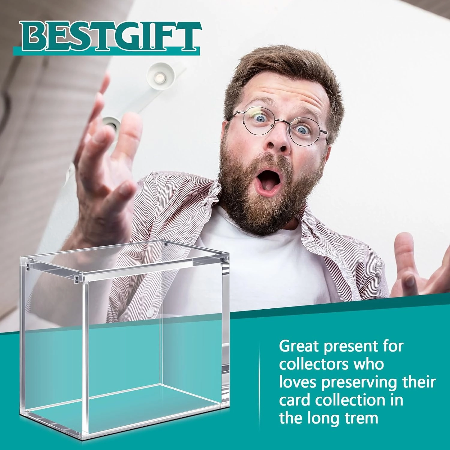 2 Pcs Acrylic Magnetic Case Compatible with TCG Booster Box Protective Case Stackable 4mm Thick Magnetic Closure Box Gifts for Collectors, Cards Not Included (Booster)