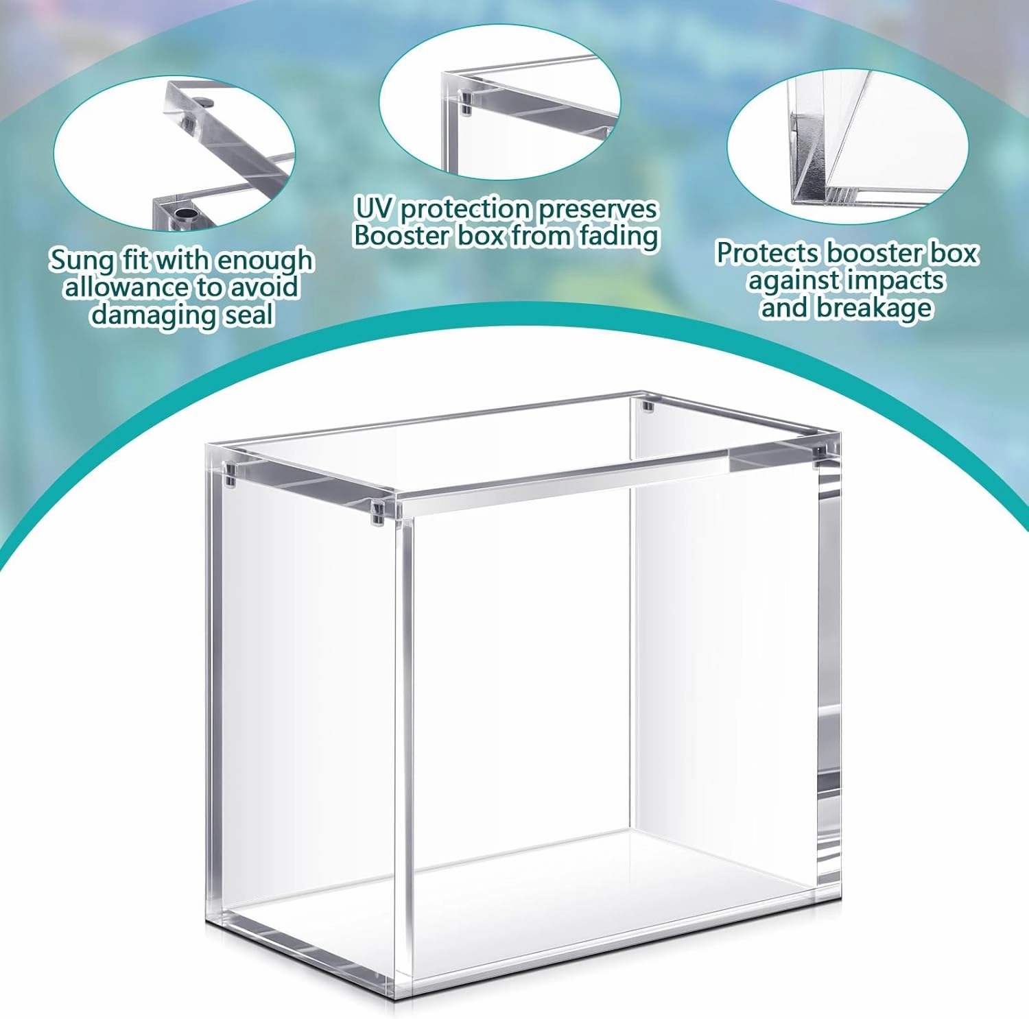 2 Pcs Acrylic Magnetic Case Compatible with TCG Booster Box Protective Case Stackable 4mm Thick Magnetic Closure Box Gifts for Collectors, Cards Not Included (Booster)