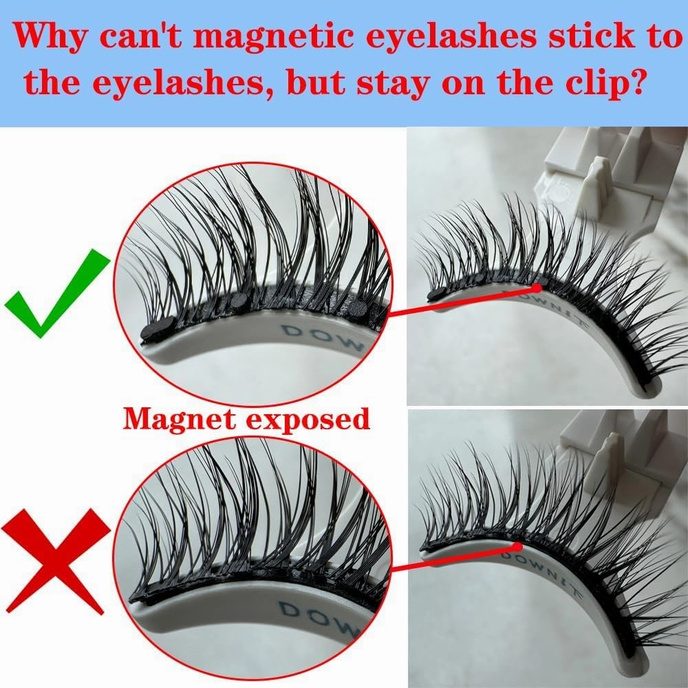 2Pair Reusable Magnetic Eyelashes - No Eyeliner Needed! Dual Magnetic Lashes for a Natural and Bushy Look. Switch Freely between Natural and Thick Styles (MIX-2)